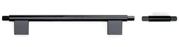 Buton mobilier Viefe Prisma, negru mat, 78 × 41 mm
