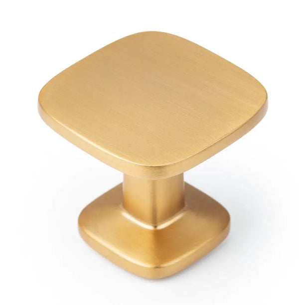 Buton mobilier Viefe Quart Mini, alamă cava periată, 26 × 26 mm - imagine 4