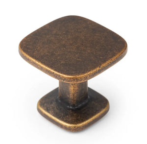 Buton mobilier Viefe Quart Mini, alamă rustică, 26 × 26 mm - imagine 3