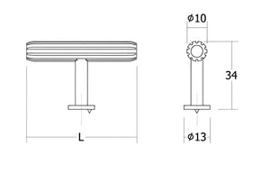 Buton mobilier Viefe Rille, alamă întunecată periată, 55 × 34 mm - imagine 3