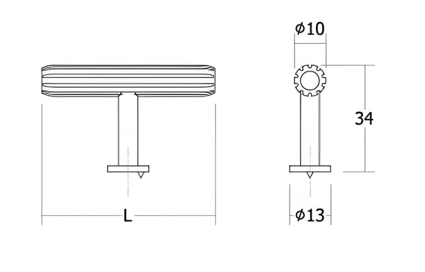 Buton mobilier Viefe Rille, alamă întunecată periată, 55 × 34 mm - imagine 3