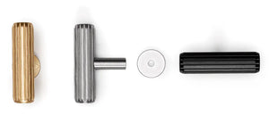 Buton mobilier Viefe Rille, alamă întunecată periată, 55 × 38,5 mm - imagine 2