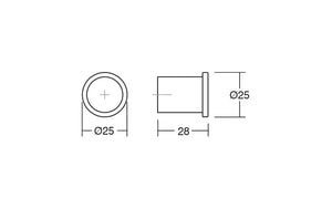Buton mobilier Viefe Round, negru periat, Ø 25 mm