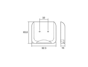 Buton mobilier Viefe Tacco, frasin, 92,3 mm