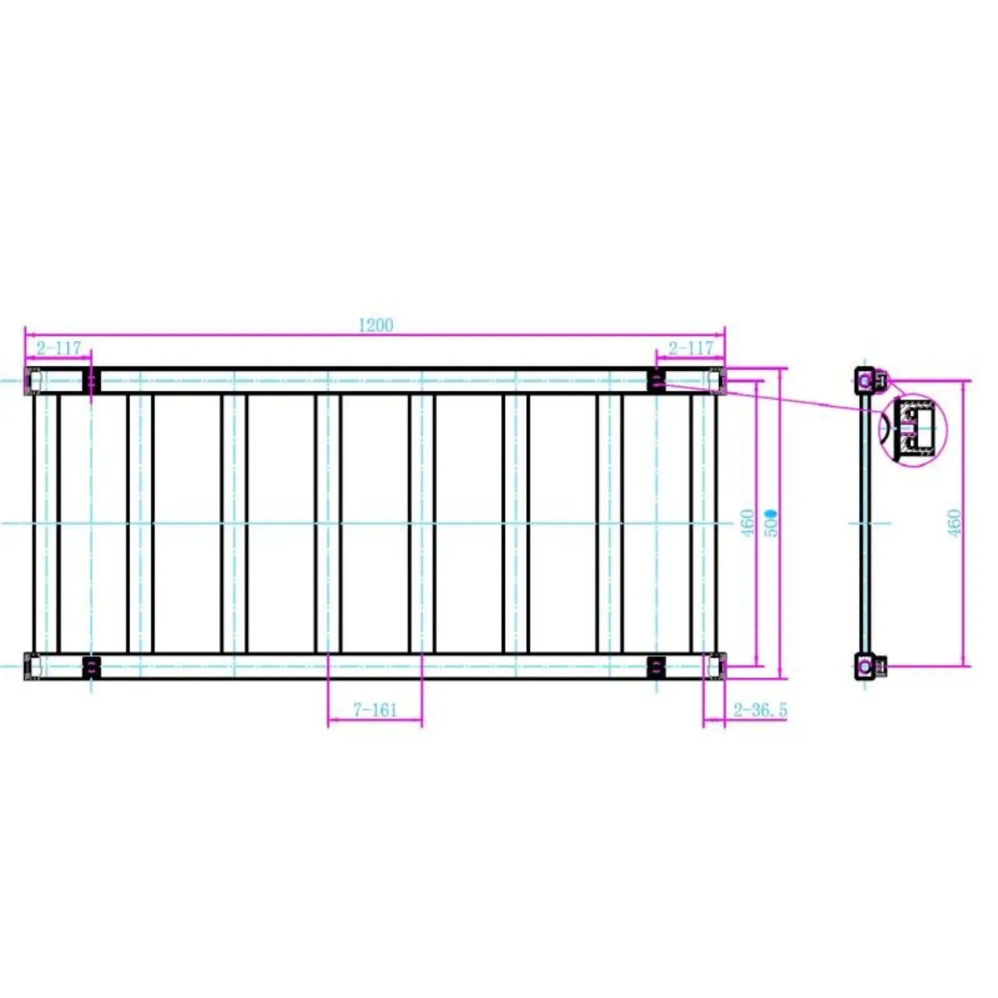 Calorifer portprosop Cube 1200 x 500 mm - crom lussoline