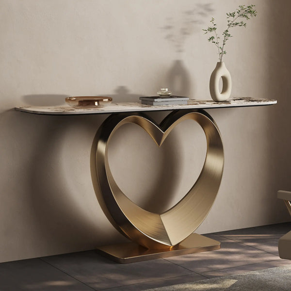 Consola mobilier din inox si piatra sinterizata Heartline Luxe - CST2237 lussoline