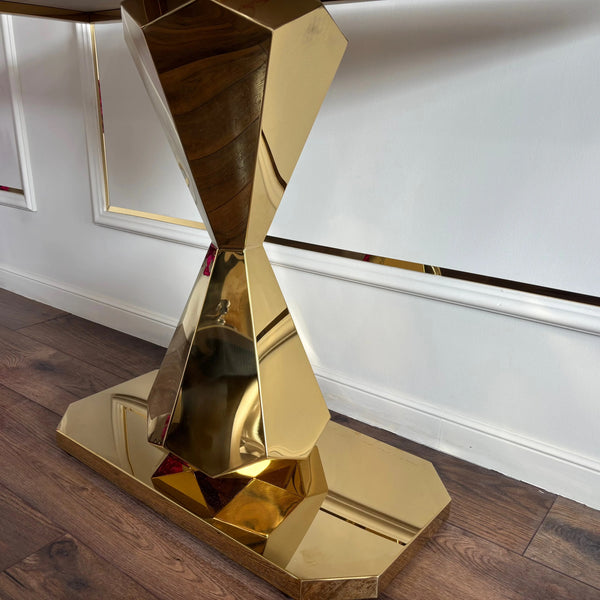 Consola mobilier din piatra sinterizata si picior inox Astral Marble - CST2301 Lussoline