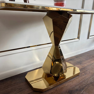 Consola mobilier din piatra sinterizata si picior inox Astral Marble - CST2301 Lussoline