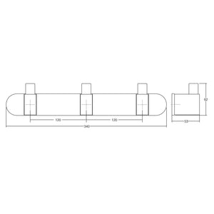 Cuier cu agățători Viefe Casey Rack, maro metalic texturat și bronz mat, 340 × 43 × 62 mm - imagine 6