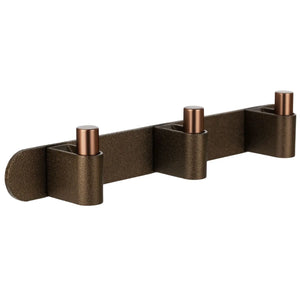Cuier cu agățători Viefe Casey Rack, maro metalic texturat și bronz mat, 340 × 43 × 62 mm