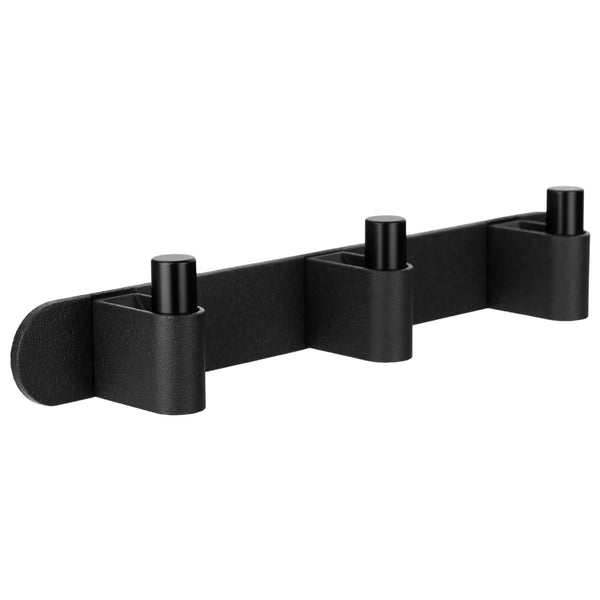 Cuier cu agățători Viefe Casey Rack, negru lava texturat și negru mat, 340 × 43 × 62 mm