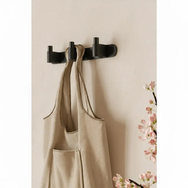 Cuier cu agățători Viefe Casey Rack, negru lava texturat și negru titan lustruit, 340 × 43 × 62 mm - imagine 2