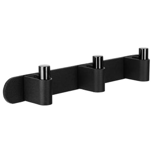 Cuier cu agățători Viefe Casey Rack, negru lava texturat și negru titan lustruit, 340 × 43 × 62 mm