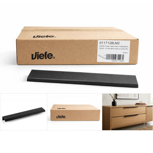 Cutie cu 25 de mânere mobilier Viefe, negru mat, 200 mm (interax 128 mm)