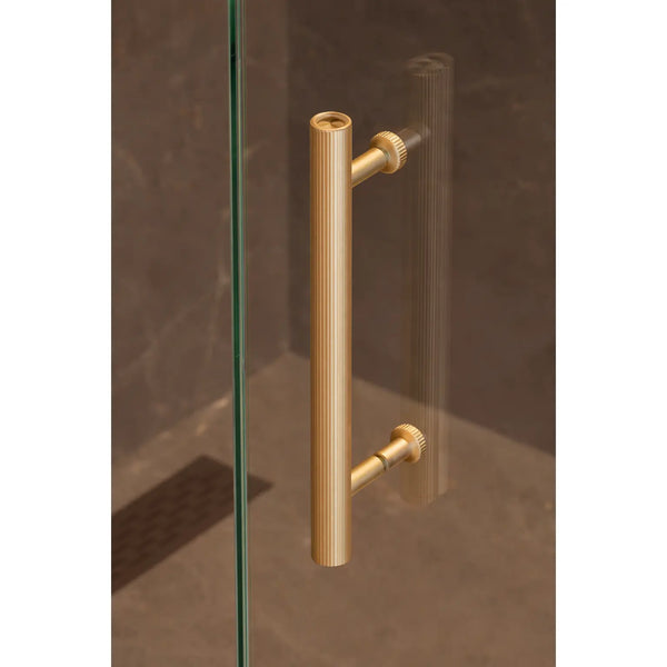 Kit de montaj pe sticlă pentru mâner Viefe Boto, alamă cava periată, Ø 18 mm - imagine 3
