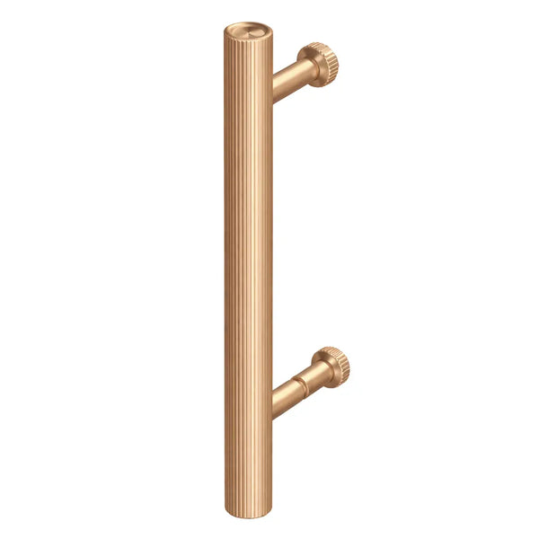 Kit de montaj pe sticlă pentru mâner Viefe Boto, alamă cava periată, Ø 18 mm