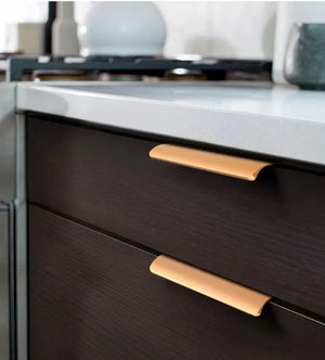 Mâner de mobilier, pentru cant, Amour, auriu, rose, brush, 300mm - lussoline