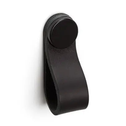 Mâner-buton din piele Viefe Flexa, negru mat, 70 mm