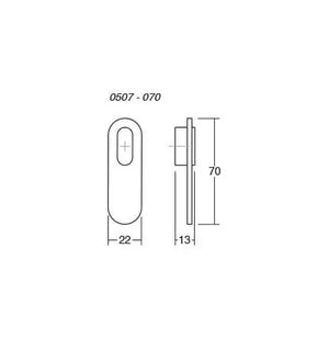 Mâner-buton din piele Viefe Oblong, negru mat, 70 mm