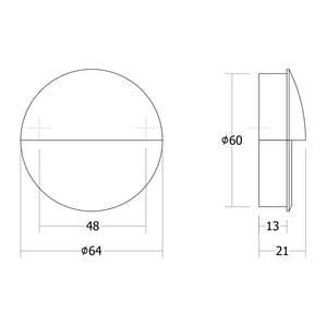 Mâner îngropat Viefe Lidd, negru mat, Ø 64 mm - imagine 2