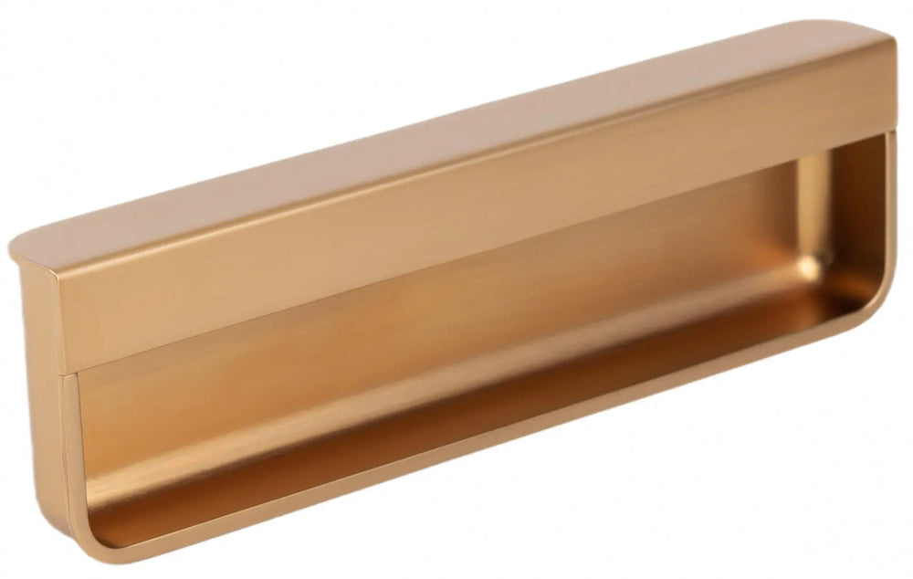 Mâner îngropat Viefe Moule, alamă cava periată, 154 mm (interax 128 mm)