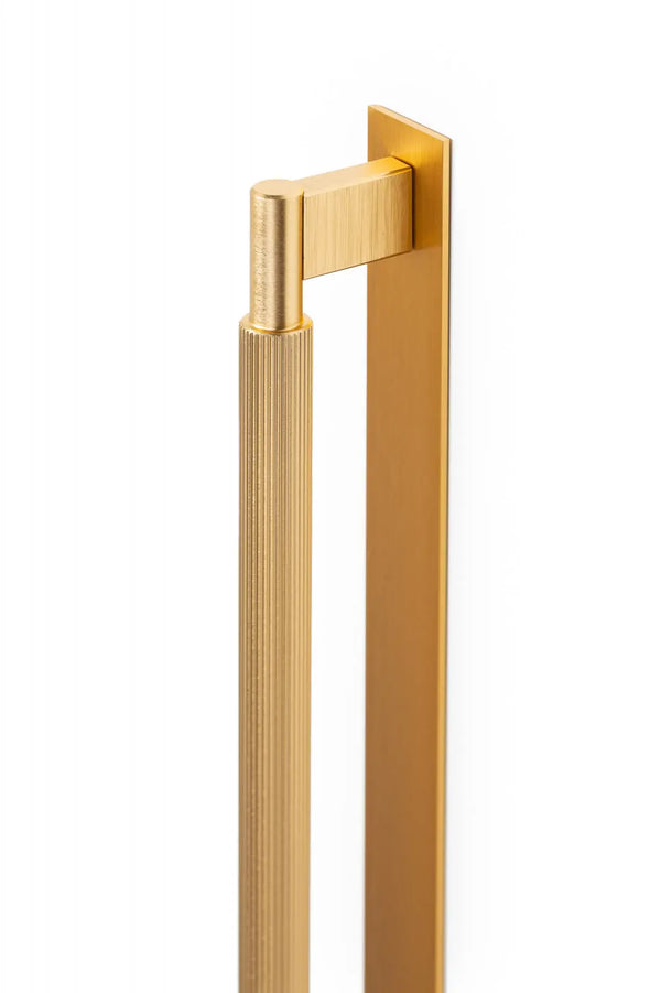 Mâner lung Viefe Arpa Plate, alamă întunecată periată, 1216 mm