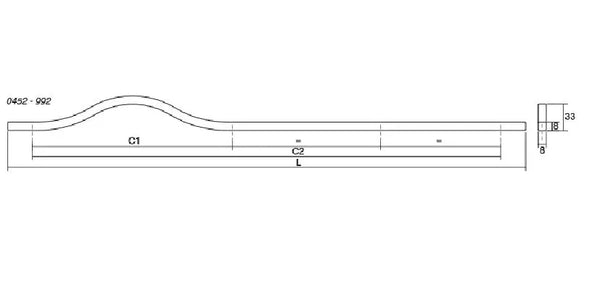 Mâner lung Viefe Brave, negru mat, 1040 mm