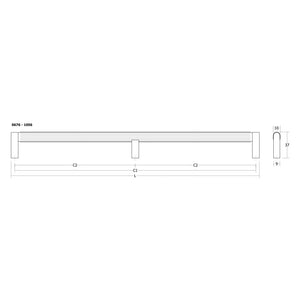 Mâner lung Viefe Brooklyn, alamă cava periată, 1066 mm (interax 1056 mm) - imagine 3