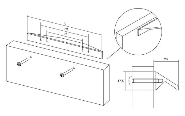 Mâner lung Viefe Cutt, oțel inoxidabil, 600 mm - imagine 2