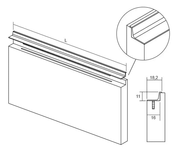 Mâner lung Viefe Grada, aluminiu, 1197 mm