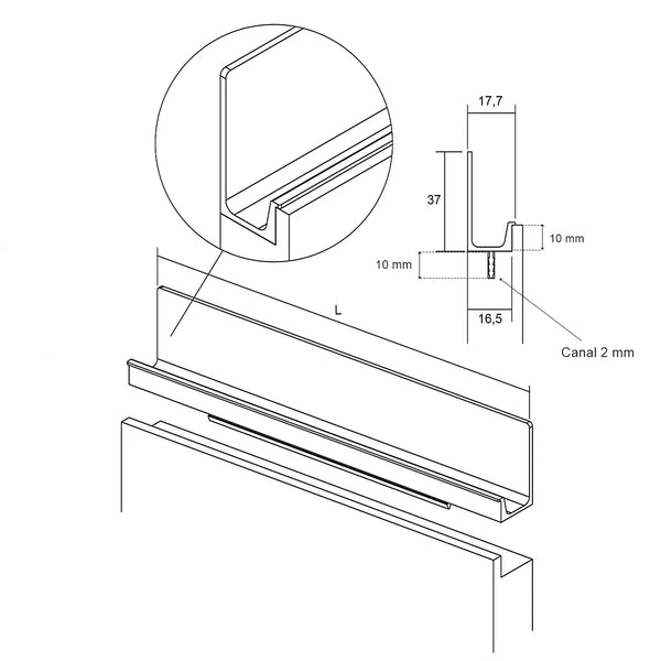 Mâner lung Viefe Jey, alb mat, 597 mm - imagine 8