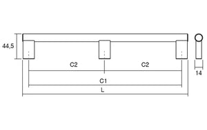 Mâner lung Viefe Kombi, oțel inoxidabil periat, 814 mm - imagine 2