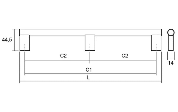 Mâner lung Viefe Kombi, oțel inoxidabil periat, 814 mm - imagine 2