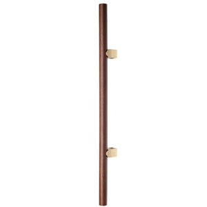 Mâner lung Viefe Kumo Wood Big One, nuc și alamă periată, 878 mm (interax 448 mm)