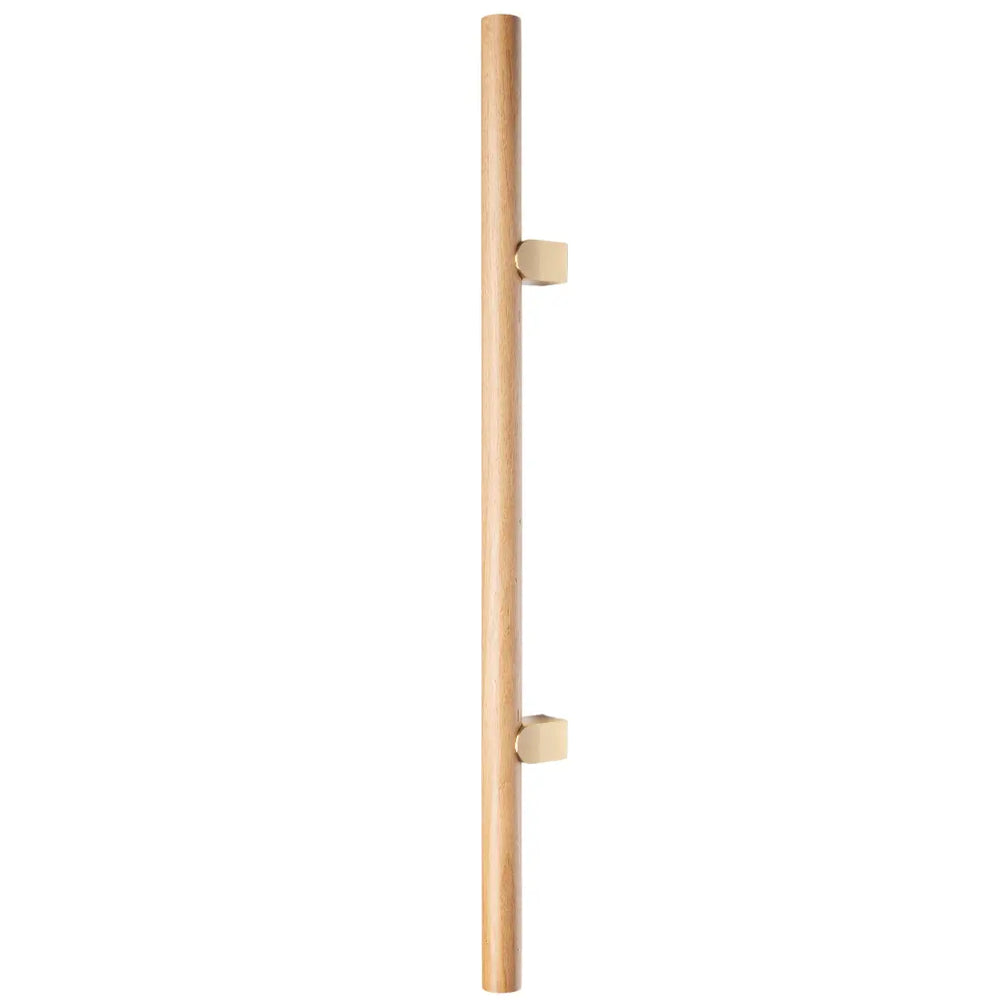 Mâner lung Viefe Kumo Wood Big One, stejar și alamă periată, 878 mm (interax 448 mm)