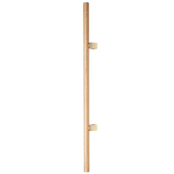 Mâner lung Viefe Kumo Wood Big, stejar și alamă periată, 1010 mm (interax 640 mm)