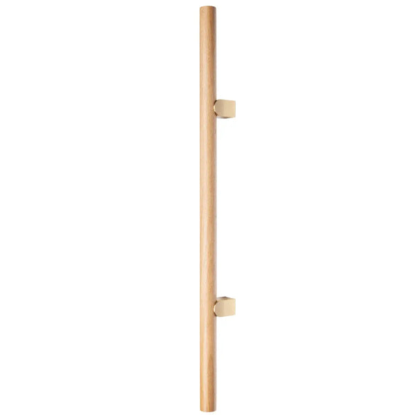 Mâner lung Viefe Kumo Wood Big, stejar și alamă periată, 610 mm (interax 320 mm)
