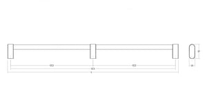 Mâner lung Viefe Linkk, oțel inoxidabil, 1071 mm (interax 1056 mm) - imagine 4