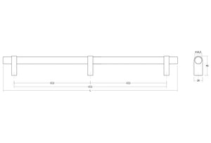 Mâner lung Viefe Nobb, oțel inoxidabil, 1108 mm (interax 1056 mm) - imagine 5