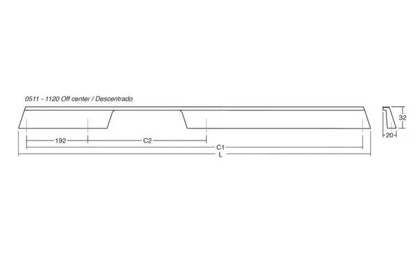 Mâner lung Viefe Rail, alamă cava periată, 1150 mm - cod 05111120L618R - imagine 4