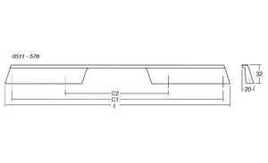 Mâner lung Viefe Rail, negru periat, 600 mm - imagine 3