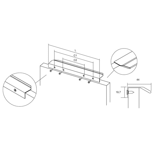Mâner lung Viefe Vann, oțel inoxidabil, 1200 mm - imagine 6