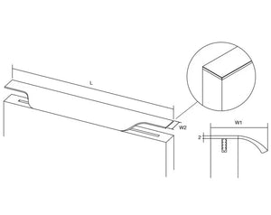 Mâner lung Viefe Vector, negru periat, 897 mm