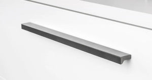 Mâner mobilier Viefe Angle, gri metalizat, 400 mm (interax 256 mm)