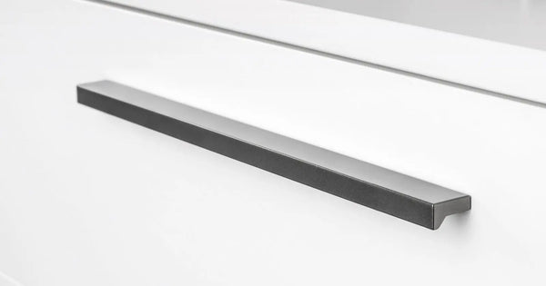 Mâner mobilier Viefe Angle, gri metalizat, 400 mm (interax 256 mm)