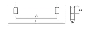 Mâner mobilier Viefe Ara W, oțel inoxidabil și nuc, 220 mm (interax 160 mm) - imagine 2