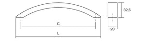 Mâner mobilier Viefe Arko, oțel inoxidabil, 186 mm (interax 160 mm) - imagine 2