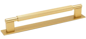 Mâner mobilier Viefe Arpa Plate, alamă întunecată periată, 230 mm (interax 192 mm) - imagine 6