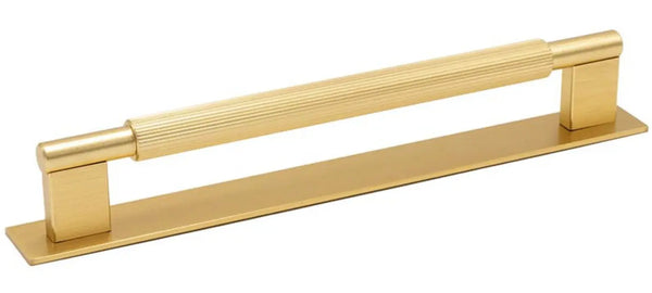 Mâner mobilier Viefe Arpa Plate, alamă întunecată periată, 230 mm (interax 192 mm) - imagine 6