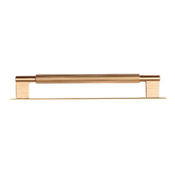 Mâner mobilier Viefe Arpa Plate, alamă întunecată periată, 358 mm (interax 320 mm)
